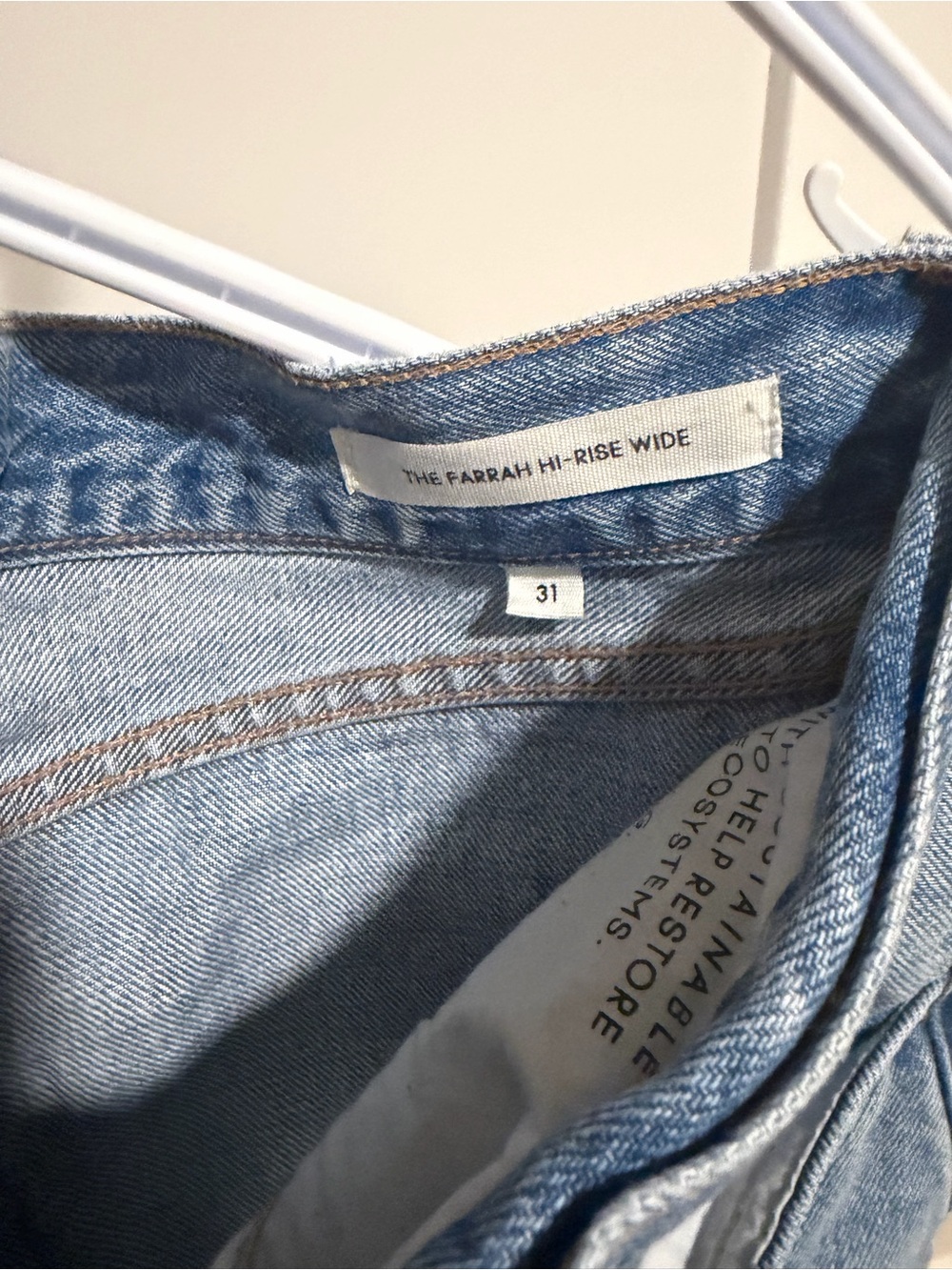 Denim Forum Light Blue Cropped Straight Jeans - Picture 3 of 3